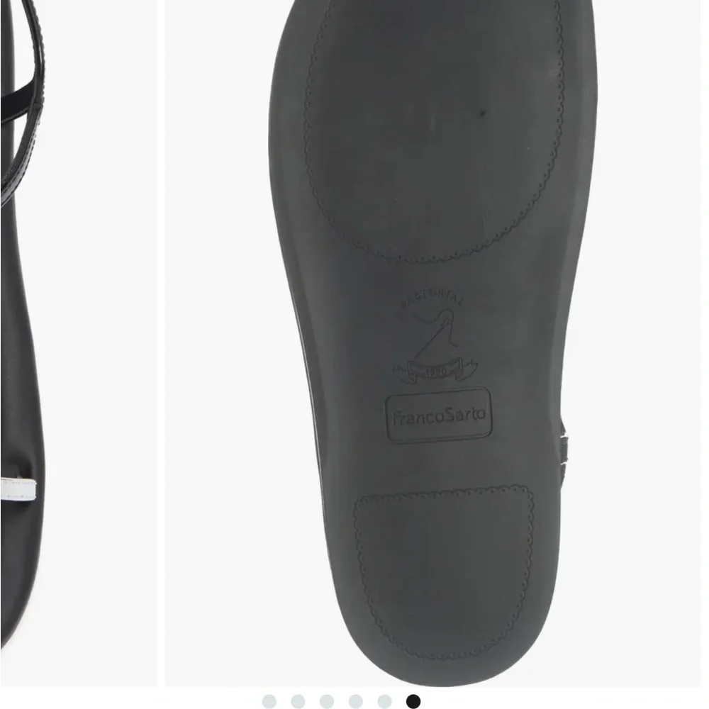 Nordstrom Franco Sarto Joela Black, White Silver Sandals. Cushioned bottom! - Picture 6 of 7